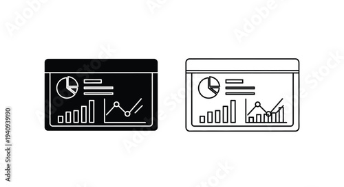 Business data analysis graphs Vector