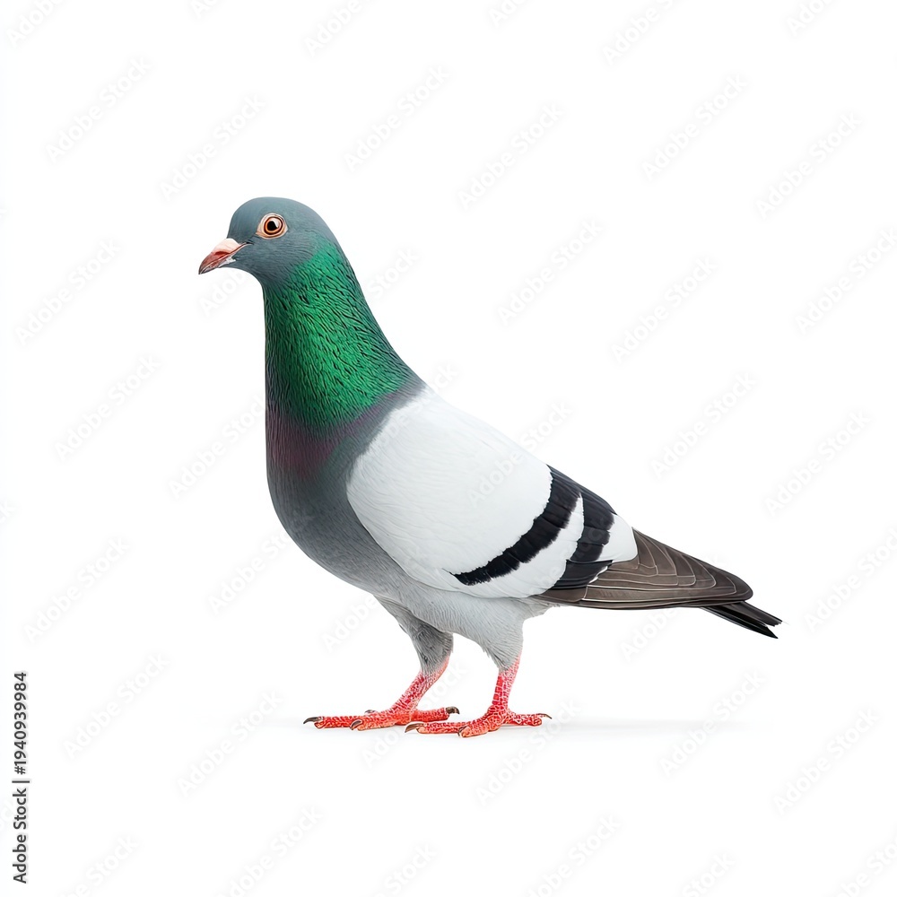 Fototapeta premium Pigeon standing isolated on white background