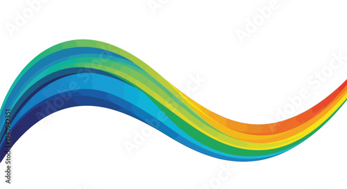 Vibrant multicolored wavy lines forming a dynamic abstract vector graphic design on white background