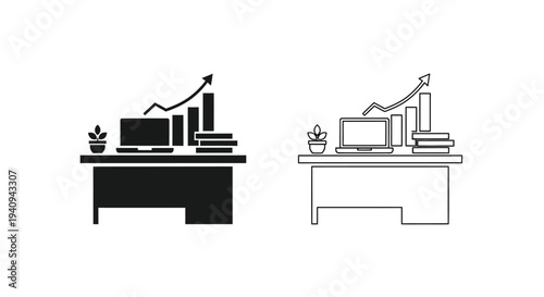 Business workspace productivity Vector