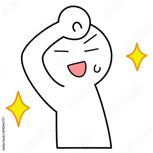 額の汗をぬぐって達成感に浸る人のイラスト