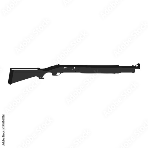 Silhouette of a classic tactical shotgun, perfect for law enforcement, home defense, and close-quarters combat themes.