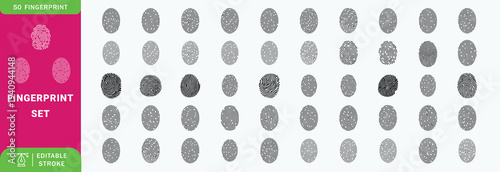 Fingerprint icon Signature concept for password encryption. to protect information