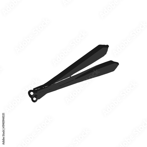 Silhouette of tactical butterfly knives or balisongs, perfect for martial arts and close combat gear visuals.