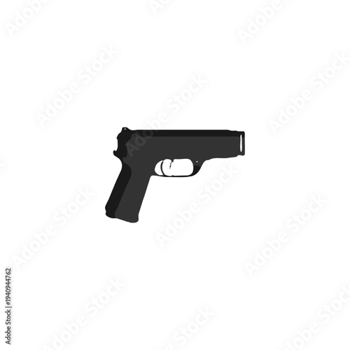 Silhouette of a compact service pistol, perfect for concealed carry, security, and backup sidearm graphics.