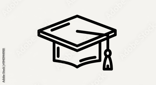Simple Graduation Cap Icon Outline.