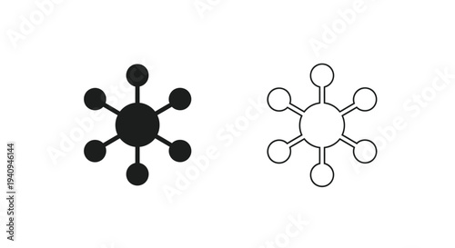 Molecular structure and nodes Vector