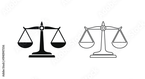 Scales of justice balance law Vector