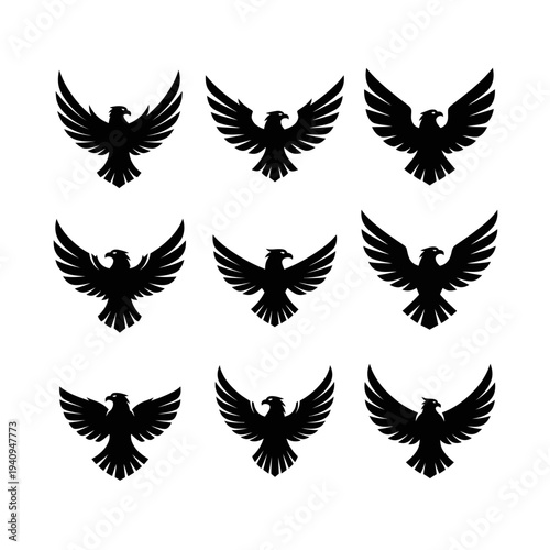 Eagle logo set with wings slightly raised