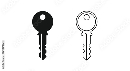 Keys pair black white Vector