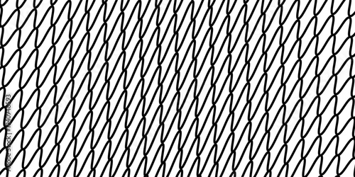 Curved net pattern. Seamless design for sportswear or equipment like soccer goals, volleyball nets, basketball hoops, hockey nets modern