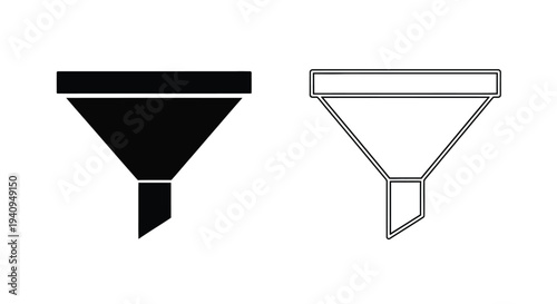 Funnel shapes comparison Vector