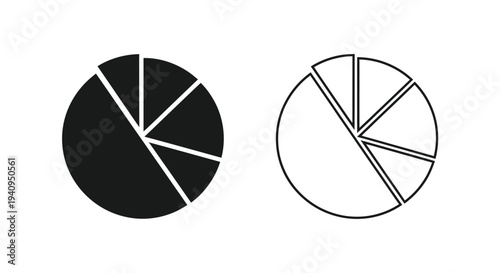 Pie chart black white Vector