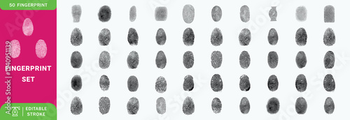 Fingerprint icon Signature concept for password encryption. to protect information