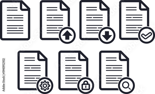 ドキュメントファイルの処理別アイコン集