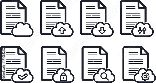 ドキュメントファイルのクラウド処理別アイコンセット