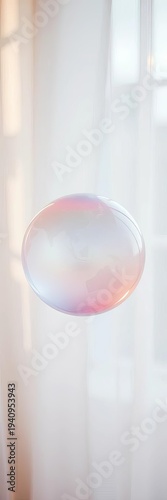 Ethereal globe rendered in soft, diffused pastel hues, appearing to float weightlessly against a blurred, dreamy backdrop,  sphere,  serene