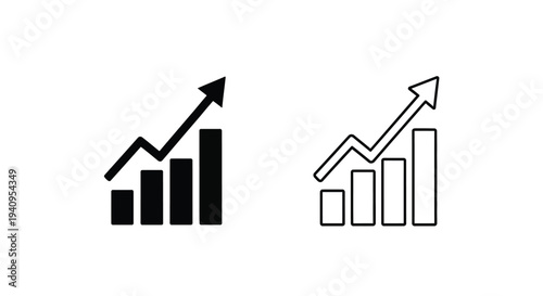 Growth statistics icons Vector