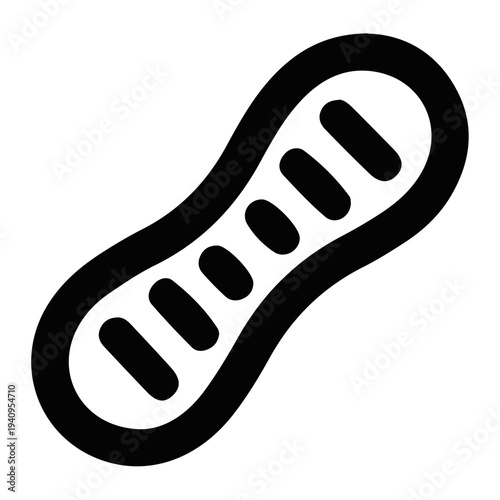 Detailed anatomical illustration of a mitocondrial structure in a cell, focusing on its internal components and membrane
