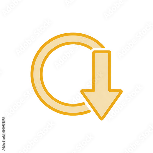 Wallpaper Mural Vector icon of a refresh symbol with a circular arrow and downward arrow. Represents refresh, reset, or update functionality. Simple flat design on white background. Torontodigital.ca