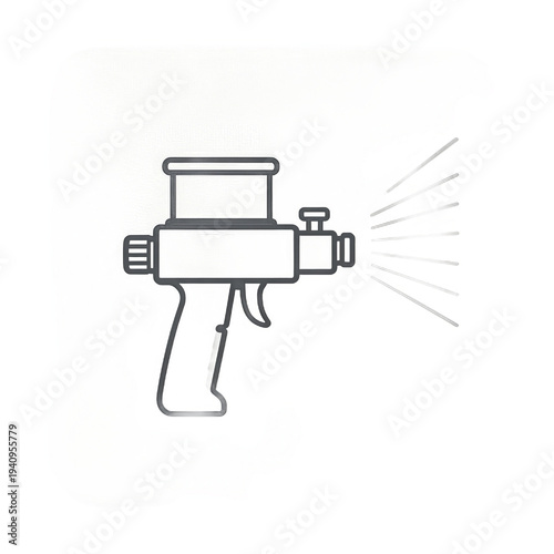 Wallpaper Mural Line icon representing a spray gun, commonly used for painting, spraying, or applying liquids. Designed for industrial, construction, and artistic applications. Torontodigital.ca
