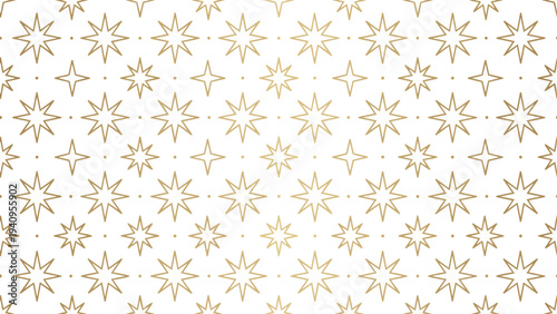 A beautiful geometric seamless pattern featuring shining stars, gems, and diamonds.