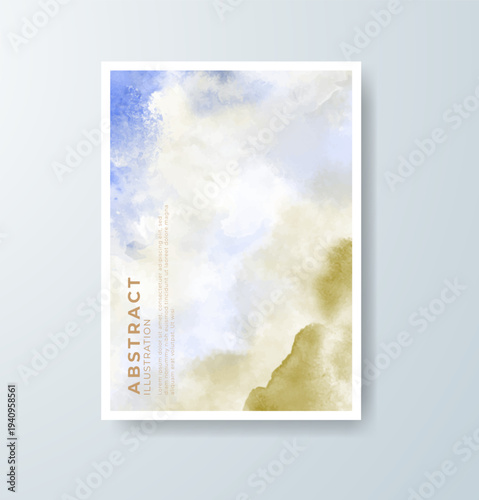 Cards with watercolor background. Design for your cover, date, postcard, banner, logo.