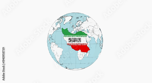 world map with   iran