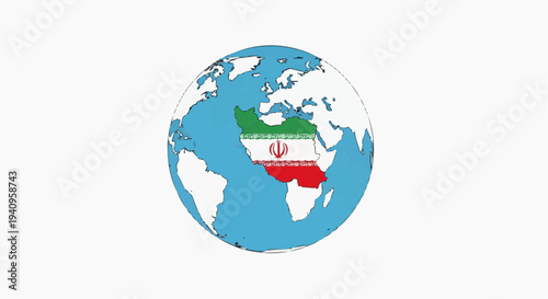world map with   iran
