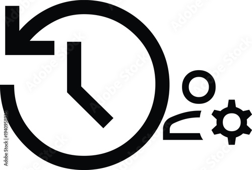 Time, management, icon, clock, schedule, productivity, planning, deadline, workflow, efficiency, business, organization, process, settings, system, control, silhouette, symbol, illustration, design