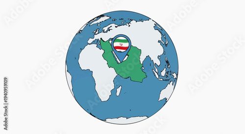world map with   iran