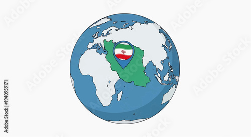 world map with   iran