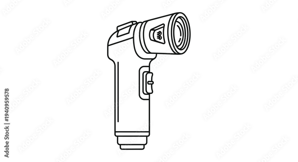 Fotografija Line drawing of a handheld showerhead with a pause function button