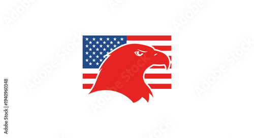 Soaring eagle silhouette in flight against white background vector design