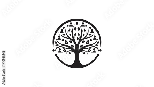 Family tree logo symbolic representation of community and connection
