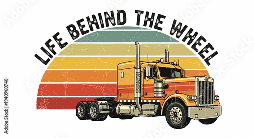 Flat design illustration of a bearded man in a suit, depicted as a profile avatar with a landscape background and long shadow.