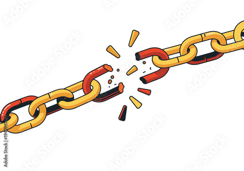 A dynamic illustration breaks a chain, symbolizing freedom from unfair contracts. Bold orange background and a modern, impactful design. ?Break Unfair Contract Free? tagline.