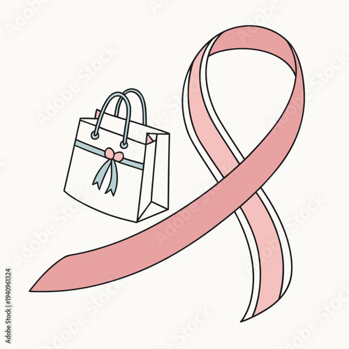 Modern Boutique Mark Formed From Flowing Silk Ribb