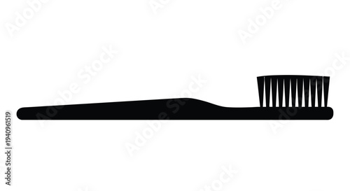 Fotografia Silhouette of a toothbrush against a stark white background simple design