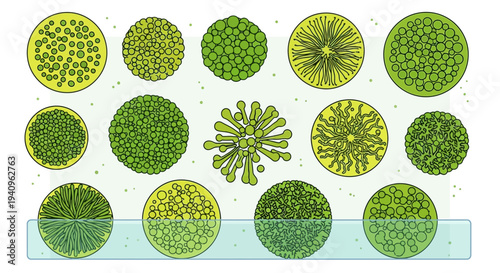 Top View Tree Silhouettes Collection, Green Foliage Shapes for Landscape Design