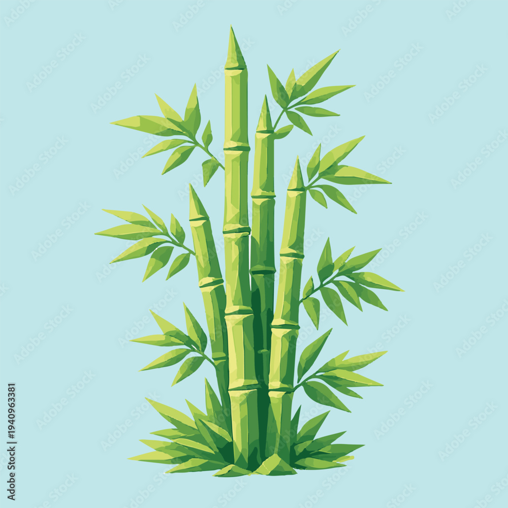Obraz premium bamboo with low poly art, eps 10 illustration