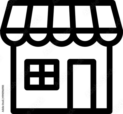 Black shop icon - outline