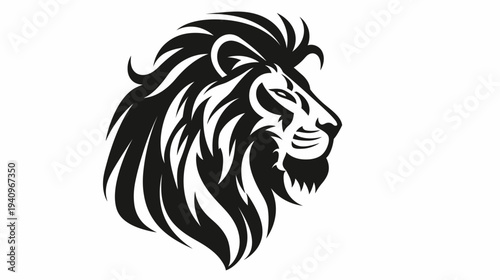 Lion head silhouette design strong symbol of power and leadership
