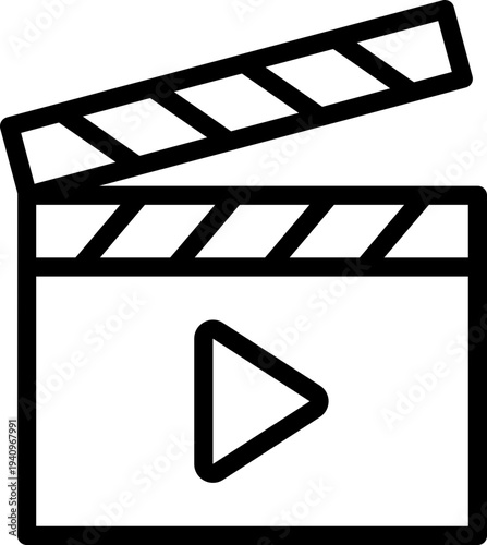 Black movie icon - outline