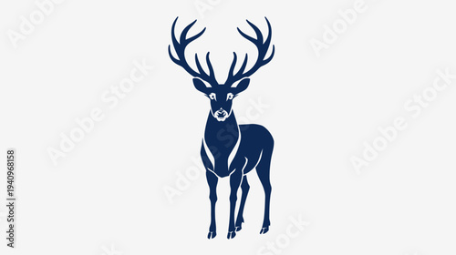Elegant deer illustration against a white background for design and decoration
