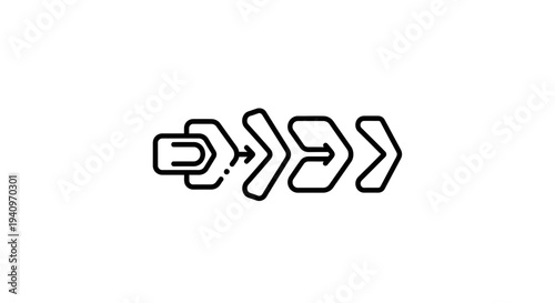 Abstract Arrow Progression Sequence: Growth, Direction, and Forward Movement Concept