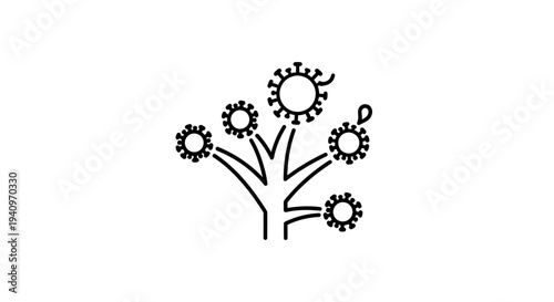 Abstract Coronavirus Branching Out Icon