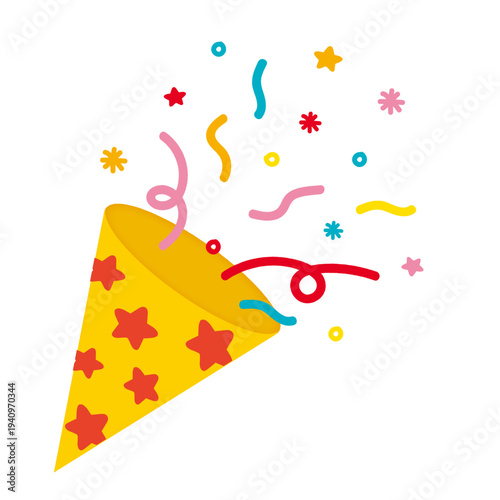 クラッカーのイラスト/Party popper  illustration