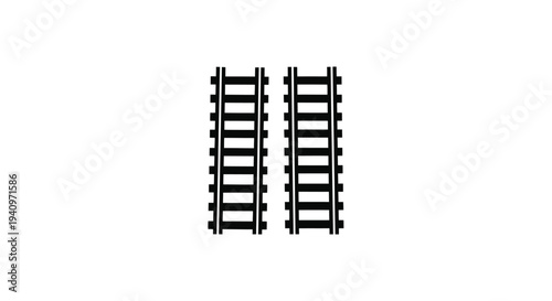 Parallel railway tracks depicted as a simple black and white illustration