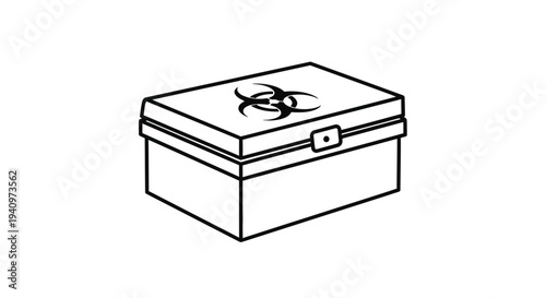 Biohazard Waste Container Box with Symbol, Medical Disposal Safety
